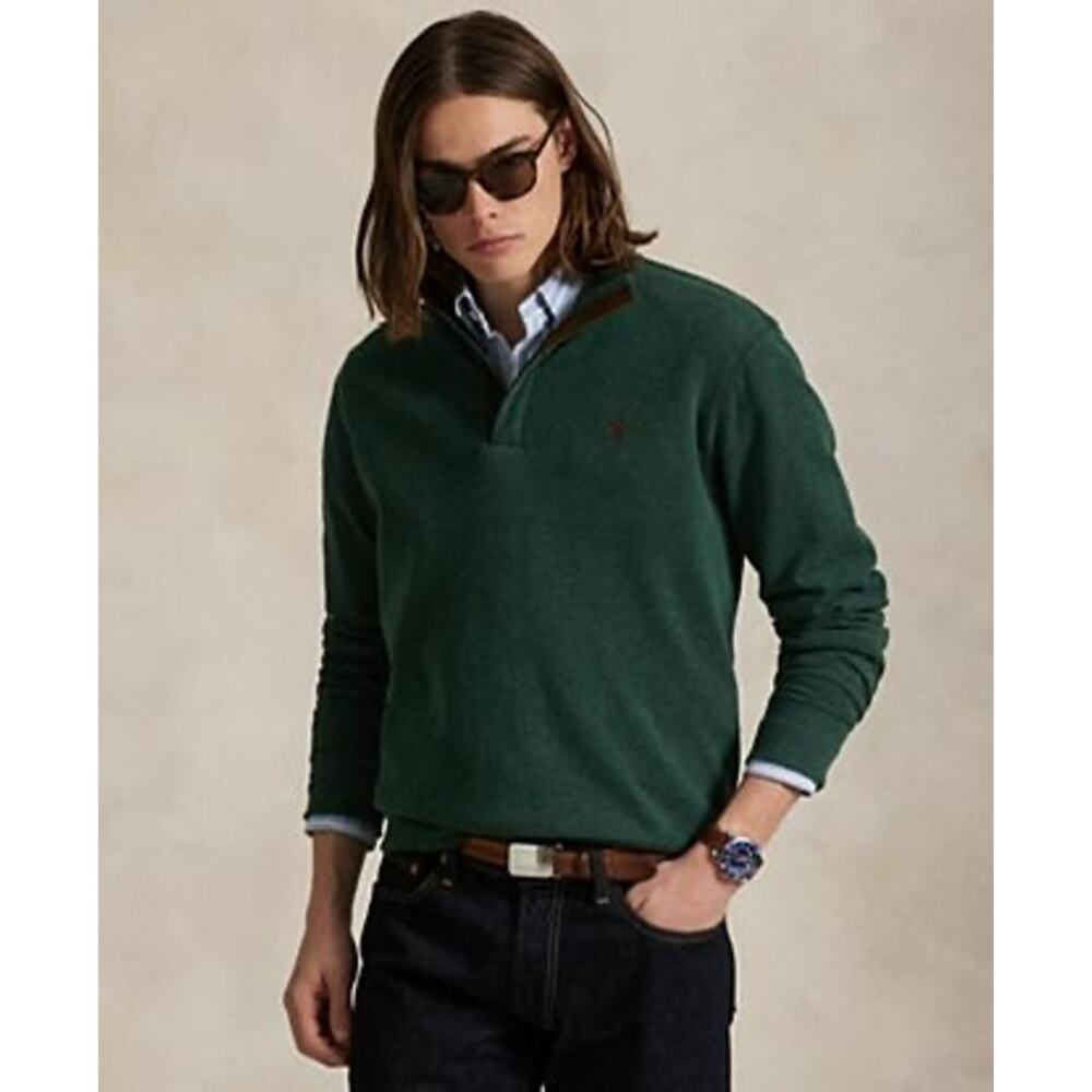 Polo Ralph Lauren Estate Rib Green Half Zip Pullover XXL Preppy Cozy Classic